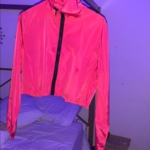 Crop top wind breaker jacket .